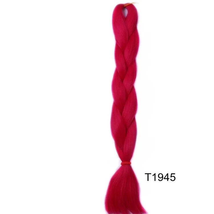 24 Inches / T1945 Jumbo Braids 24inch Crochet Braid Synthetic Braiding Hair Extension for Women 10 Packs Brown Blonde Pink Blue Soft Texture