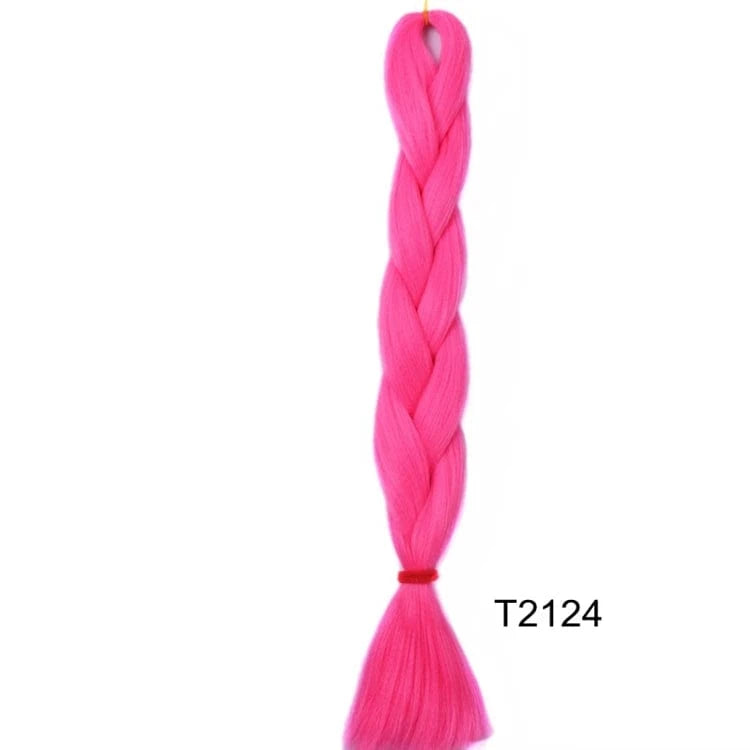 24 Inches / T2124 Jumbo Braids 24inch Crochet Braid Synthetic Braiding Hair Extension for Women 10 Packs Brown Blonde Pink Blue Soft Texture