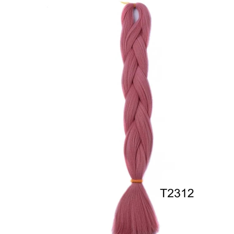 24 Inches / T2312 Jumbo Braids 24inch Crochet Braid Synthetic Braiding Hair Extension for Women 10 Packs Brown Blonde Pink Blue Soft Texture