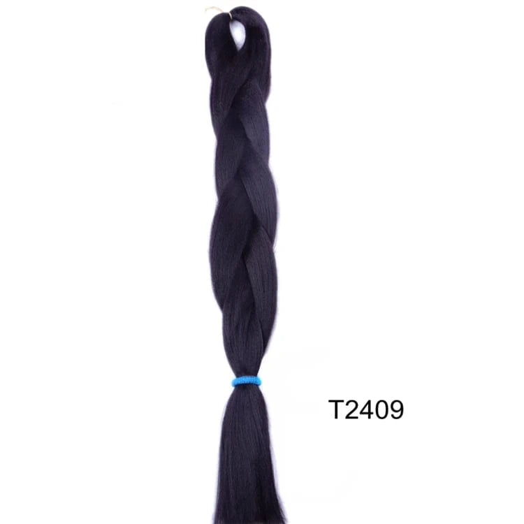 24 Inches / T2409 Jumbo Braids 24inch Crochet Braid Synthetic Braiding Hair Extension for Women 10 Packs Brown Blonde Pink Blue Soft Texture