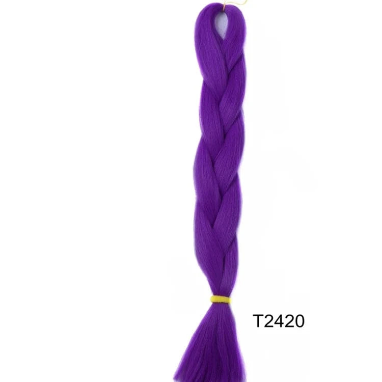 24 Inches / T2420 Jumbo Braids 24inch Crochet Braid Synthetic Braiding Hair Extension for Women 10 Packs Brown Blonde Pink Blue Soft Texture