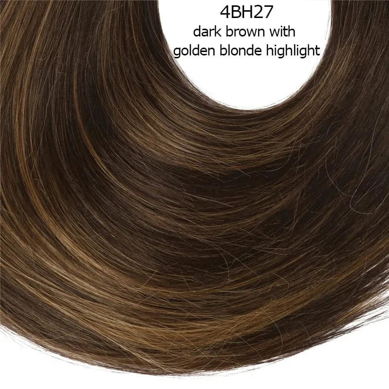 24" Long Kinky Straight Synthetic Colorful Hair Extensions Wigs Natural U Part Clip In Wig Half Up Half Down Upart U Part Wigs