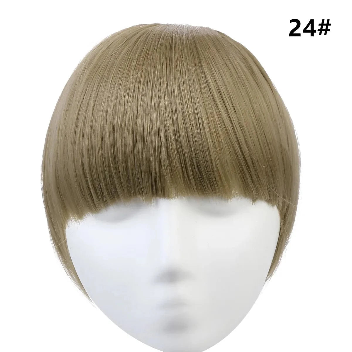 24# Wholesale 8 Inch Short Natural Hairpieces Synthetic Hair Bangs Fringe Straight Thick Neat Blun Front Clip In Bangs Extension