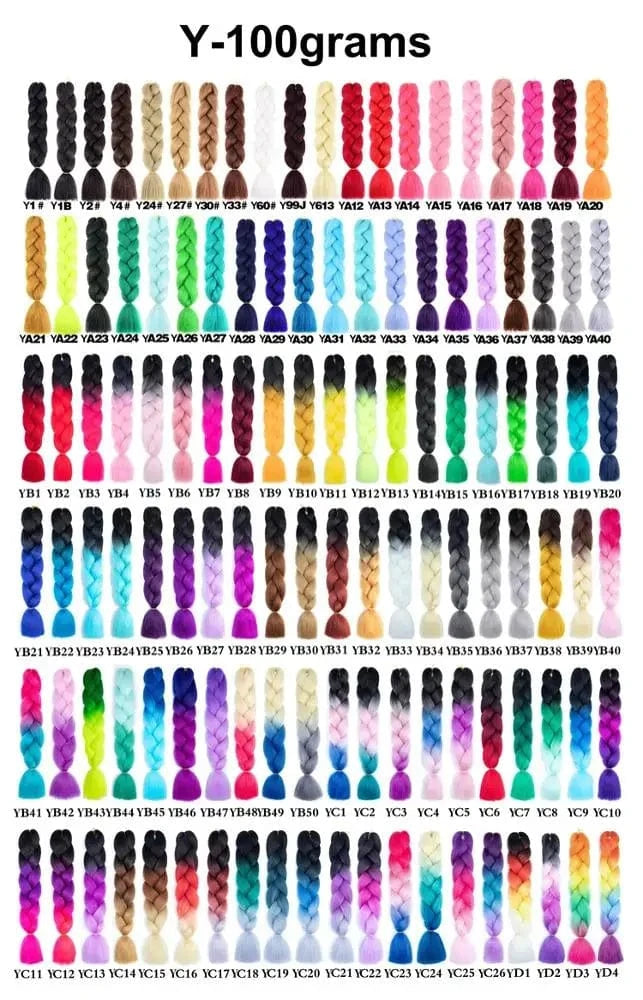 24inch solid color 100grams synthetic hair jumbo braiding hair different colors in stock