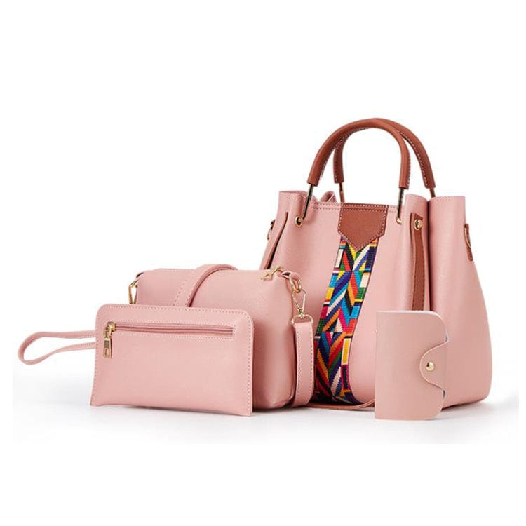 25*14*25cm / Pink Trending PU Leather Large Ladies Purse and Handbags Custom Logo Women Tote Hand Bags Set