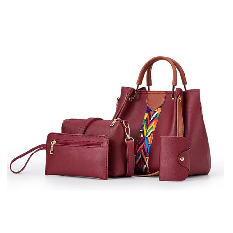 25*14*25cm / Pink Trending PU Leather Large Ladies Purse and Handbags Custom Logo Women Tote Hand Bags Set