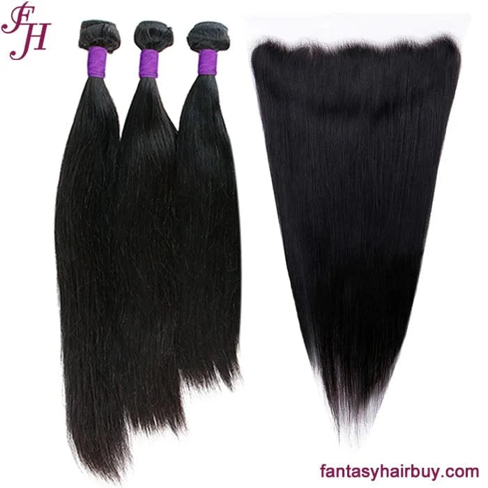26" 26" 26"+20" 13x4 transparent lace frontal / Straight FH high quality black unprocessed human frontal 13x4 hd lace frontals preplucked frontal with 3 human hair bundles