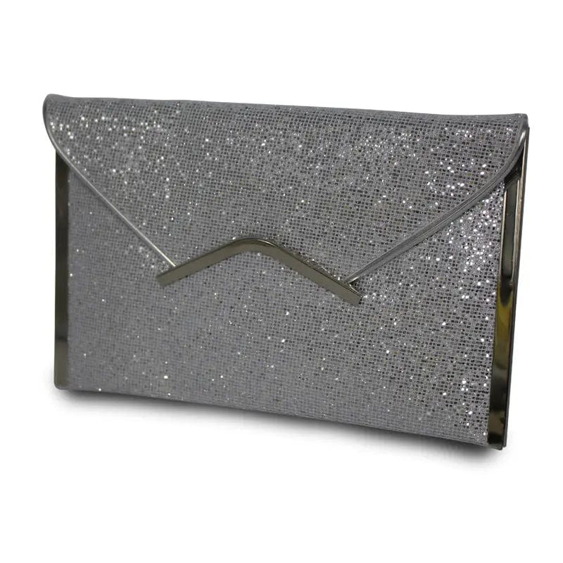 26*6*11cm / Gray New European And American Fashion Large-capacity Flashing Material Spot Female Shiny Grain Clutch Dinner Evening  Bag