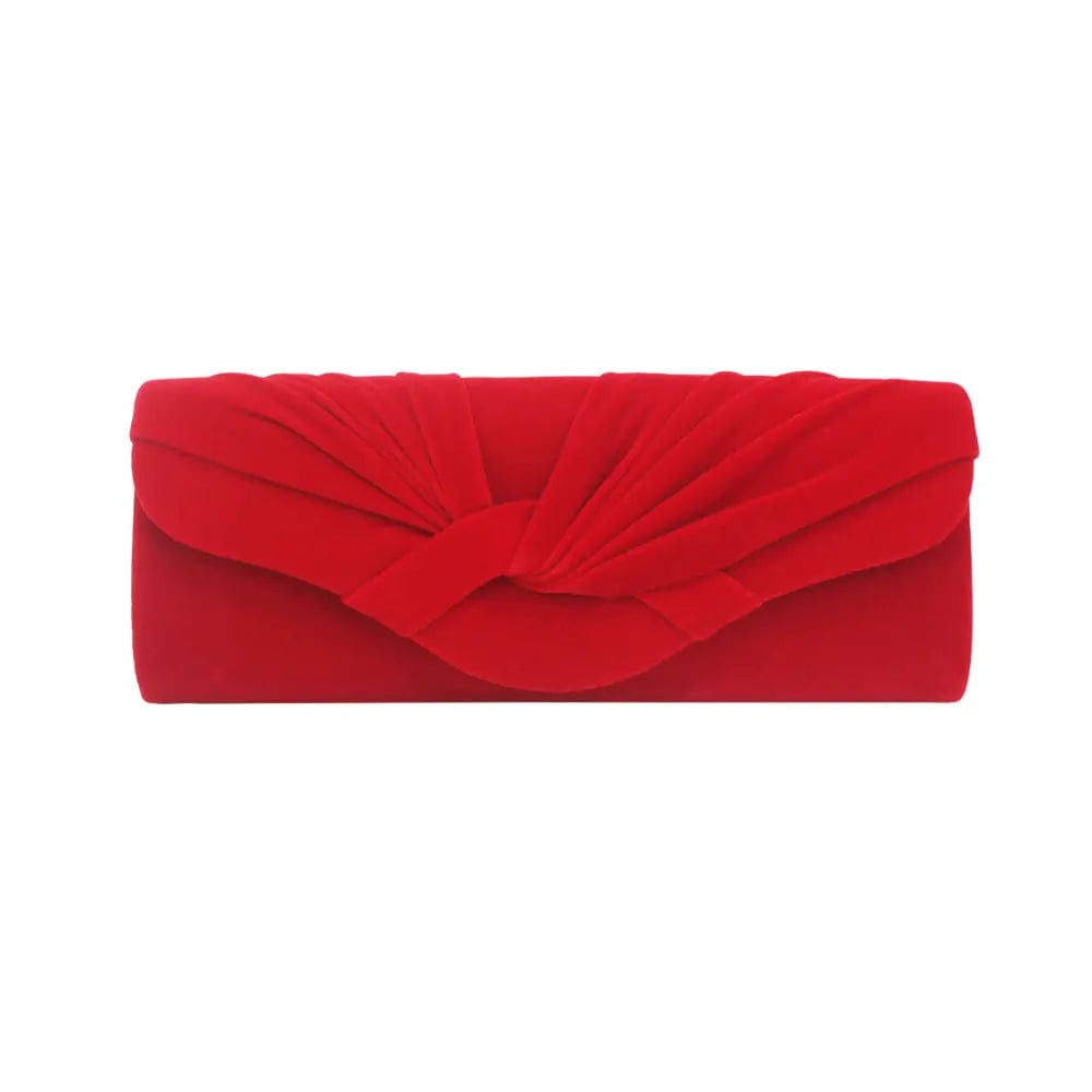 26*6*11cm / Red Fashion Folding Flannel Wedding Shoulder Chain Handbag Designer Women Evening Dress Pleated Envelope Party Bridal Dinner Bag