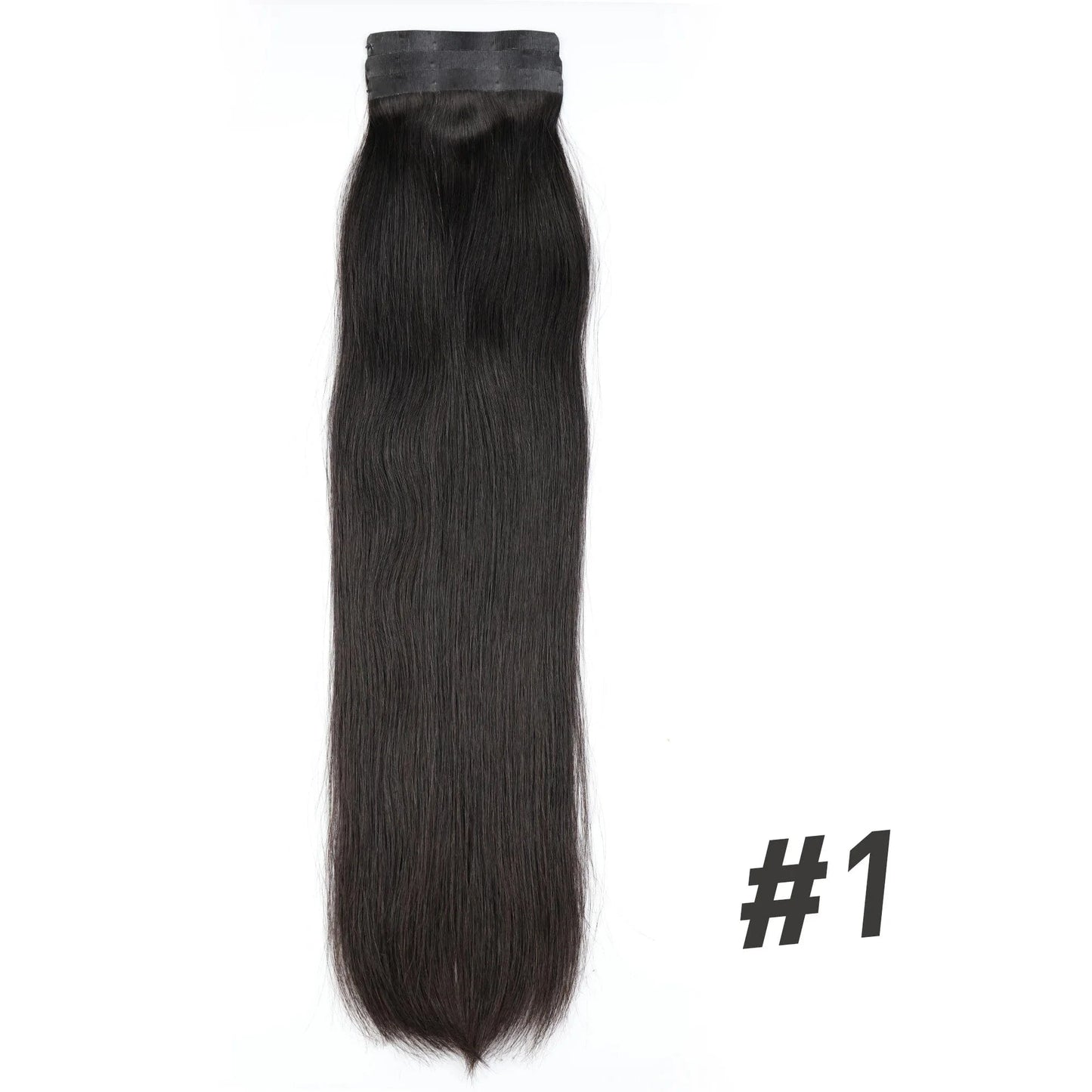 26 Inches / #1 MINK A+ hair extensions 100g 5 wefts,5" wide with 2 clips 15A seamless clip in hair extension 100% human Pu clip ins hair extensions un- processing Double Drawn Real Raw hair
