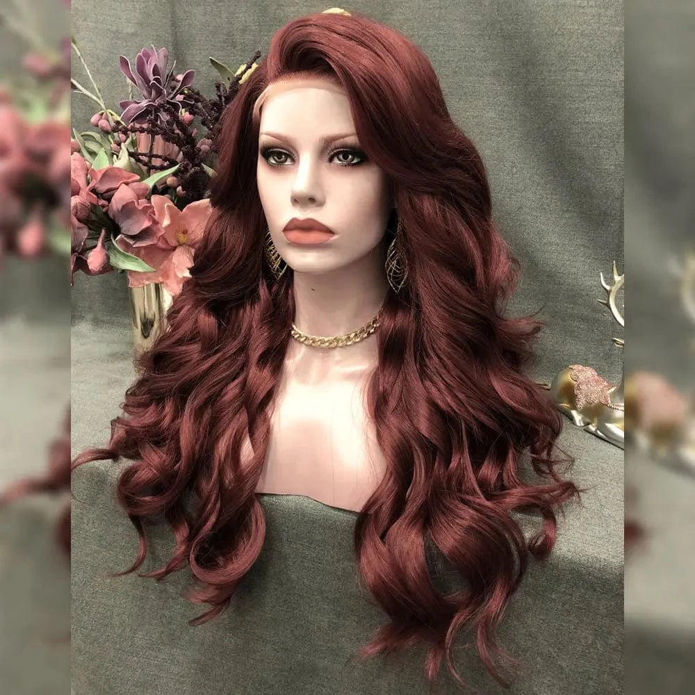 26 Inches / N15-350-GL Celebrity 26inch long style #350 color synthetic hair wigs Matte Heat Resistant Fiber Same Human Hair Lace Front Wig