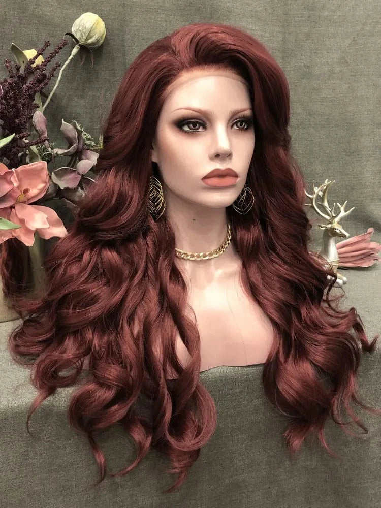 26 Inches / N15-350-GL Celebrity 26inch long style #350 color synthetic hair wigs Matte Heat Resistant Fiber Same Human Hair Lace Front Wig