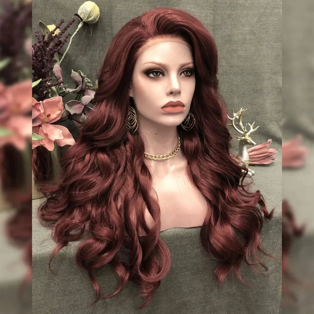 26 Inches / N15-350-GL Celebrity 26inch long style #350 color synthetic hair wigs Matte Heat Resistant Fiber Same Human Hair Lace Front Wig