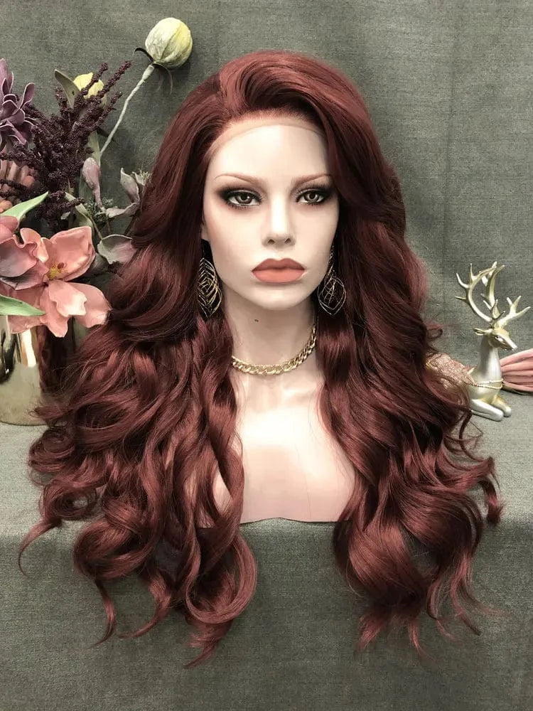 26 Inches / N15-350-GL Celebrity 26inch long style #350 color synthetic hair wigs Matte Heat Resistant Fiber Same Human Hair Lace Front Wig