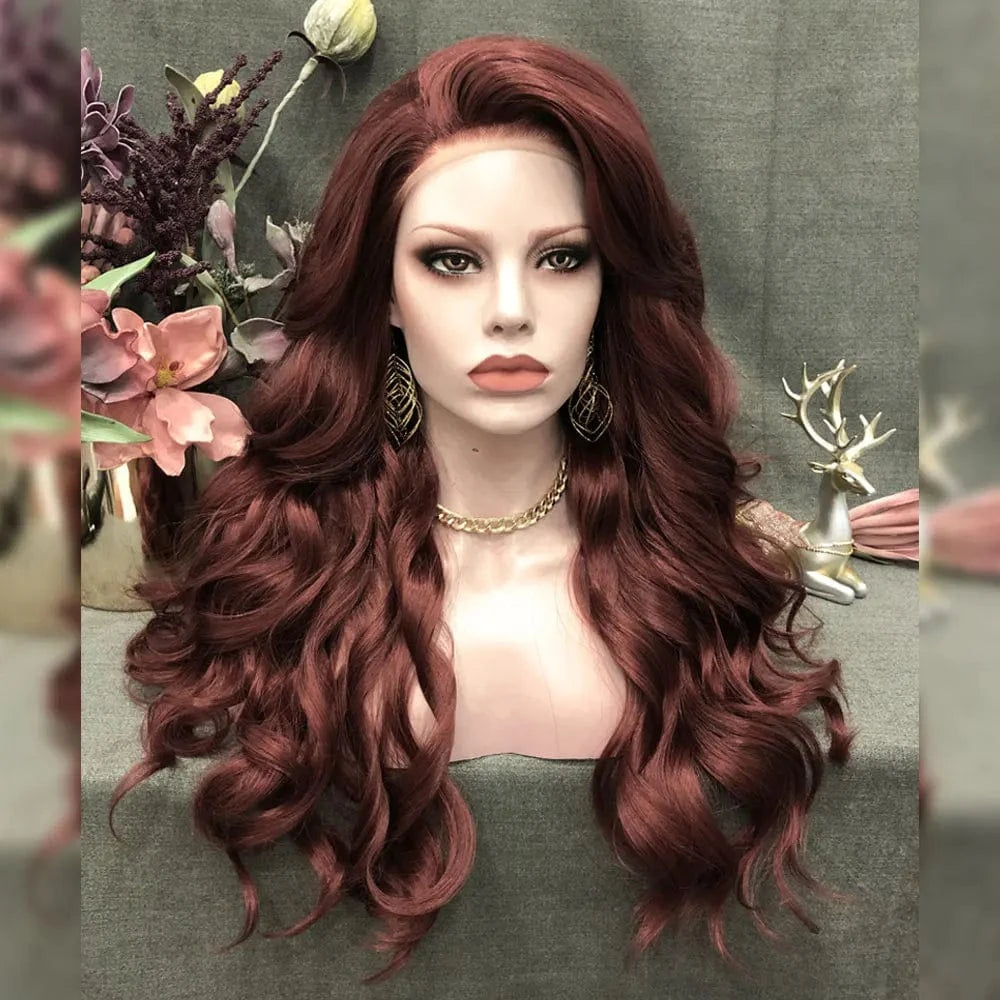 26 Inches / N15-350-GL Celebrity 26inch long style #350 color synthetic hair wigs Matte Heat Resistant Fiber Same Human Hair Lace Front Wig