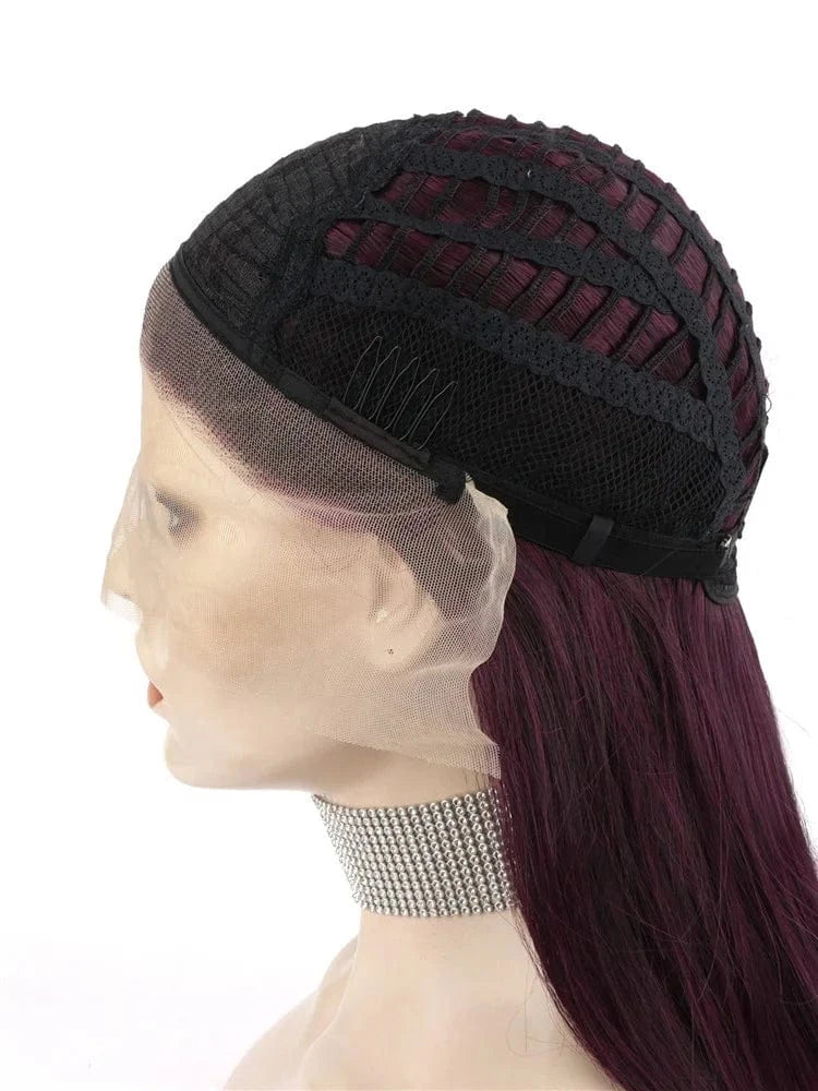 26 Inches / N2-PT4/BURG2 Celebrity 150% Density Synthetic Hair With Natural Hairline Wholesale Lace Front Wig