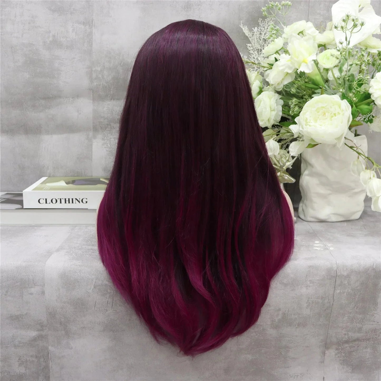 26 Inches / N2-PT4/BURG2 Celebrity 150% Density Synthetic Hair With Natural Hairline Wholesale Lace Front Wig