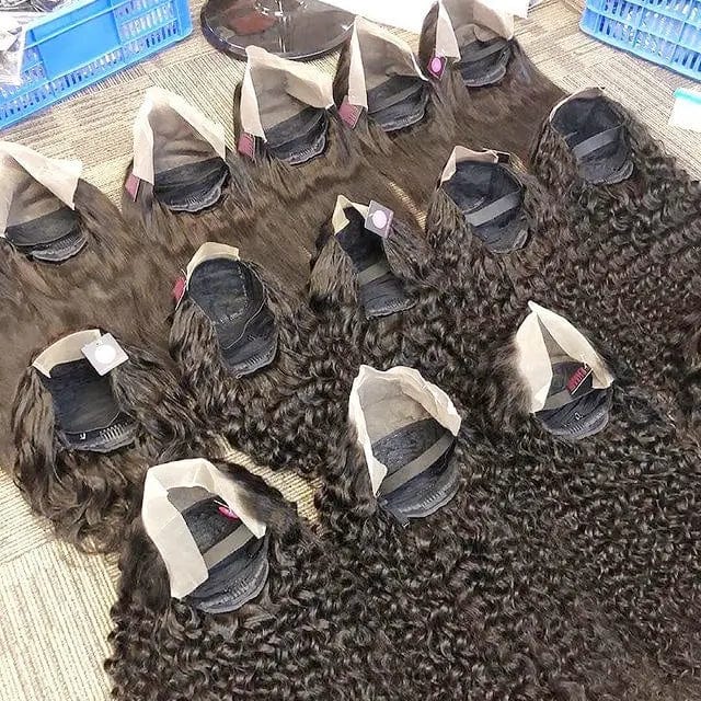 26 Inches / natural color Wholesale kinky curly human hair wigs