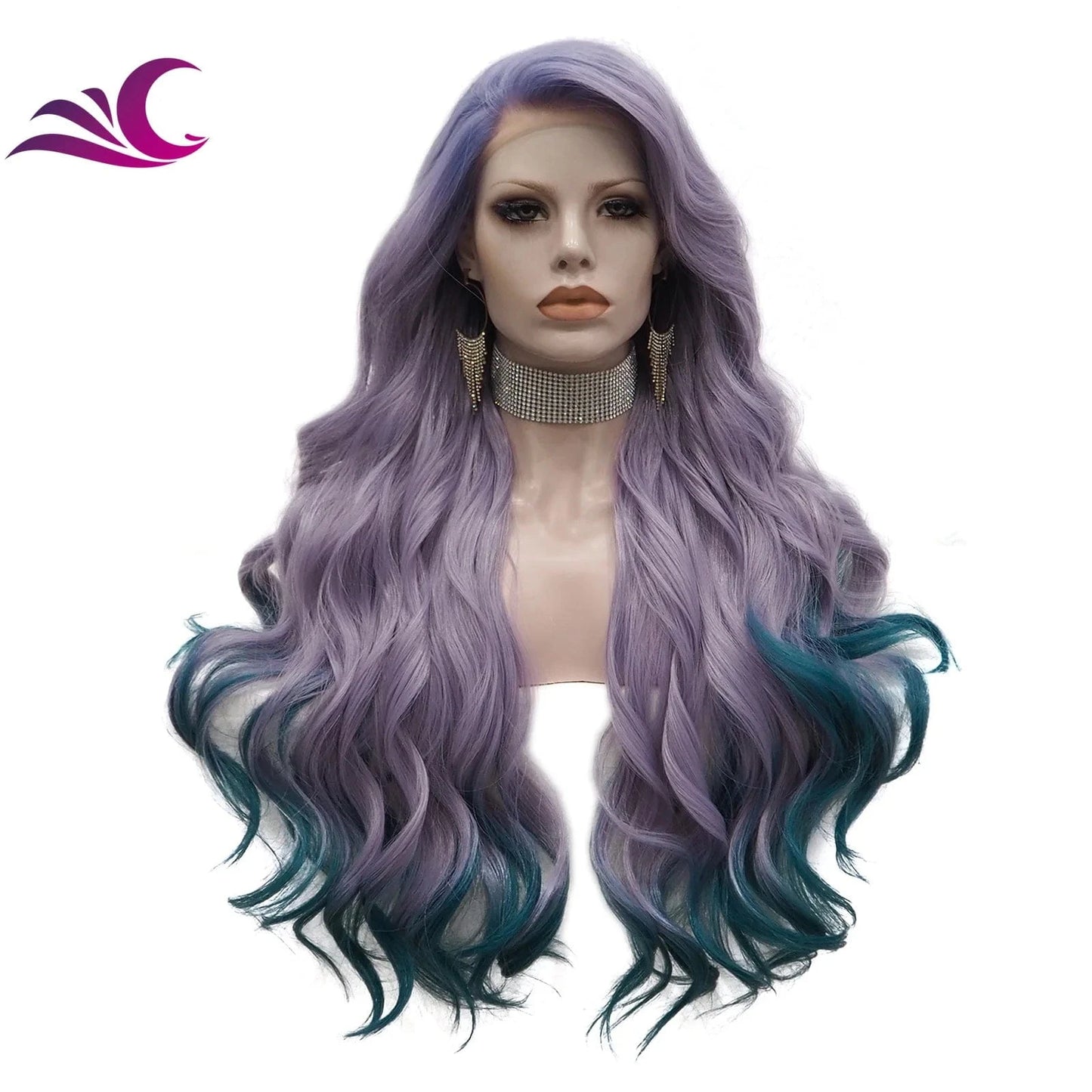 26 Inches / S-C7-2116 Celebrity Multicolor Orange Red Wigs Synthetic Lace Front Wig Heat Resistant Fiber Glueless Long Wavy Ombre Wigs For Women