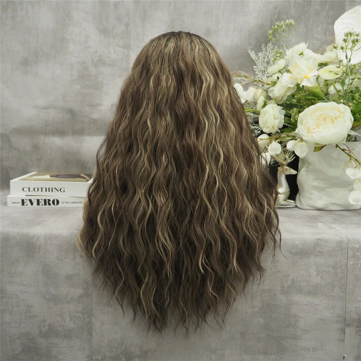 26 Inches / S-W88368-2005-GL Celebrity Wig Cosplay 13*3 Long Curl natural color Daily life Wearing matte fiber Synthetic Lace front Wigs