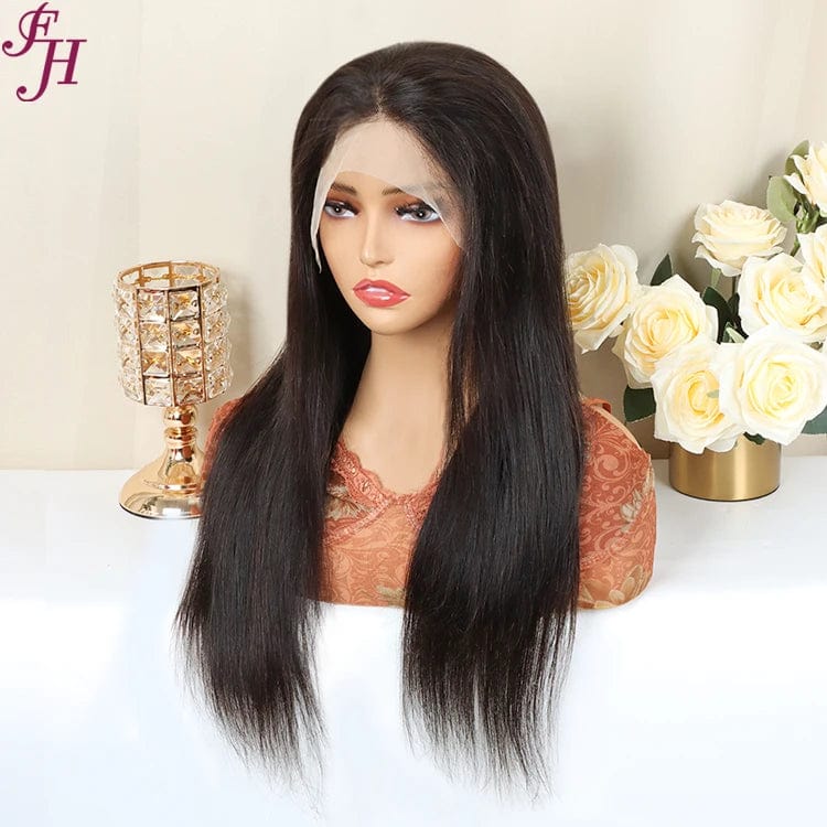 26 Inches / Straight FH ready to ship 13*4 transparent lace front cuticle aligned virgin straight human hair wig for black women