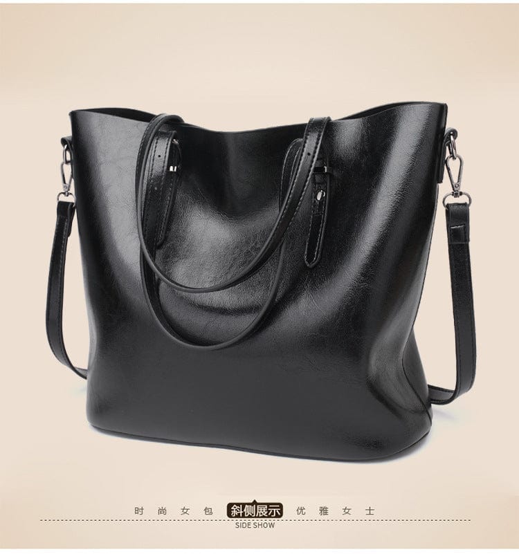 27*33*13cm / black JANHE sac a main bolsa feminina carteras Women Elegant Ladies Big Leather bucket Hand Bags Tote Bag Large Purses And Handbags