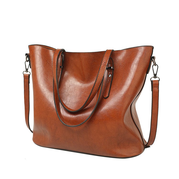 27*33*13cm / brown JANHE sac a main bolsa feminina carteras Women Elegant Ladies Big Leather bucket Hand Bags Tote Bag Large Purses And Handbags