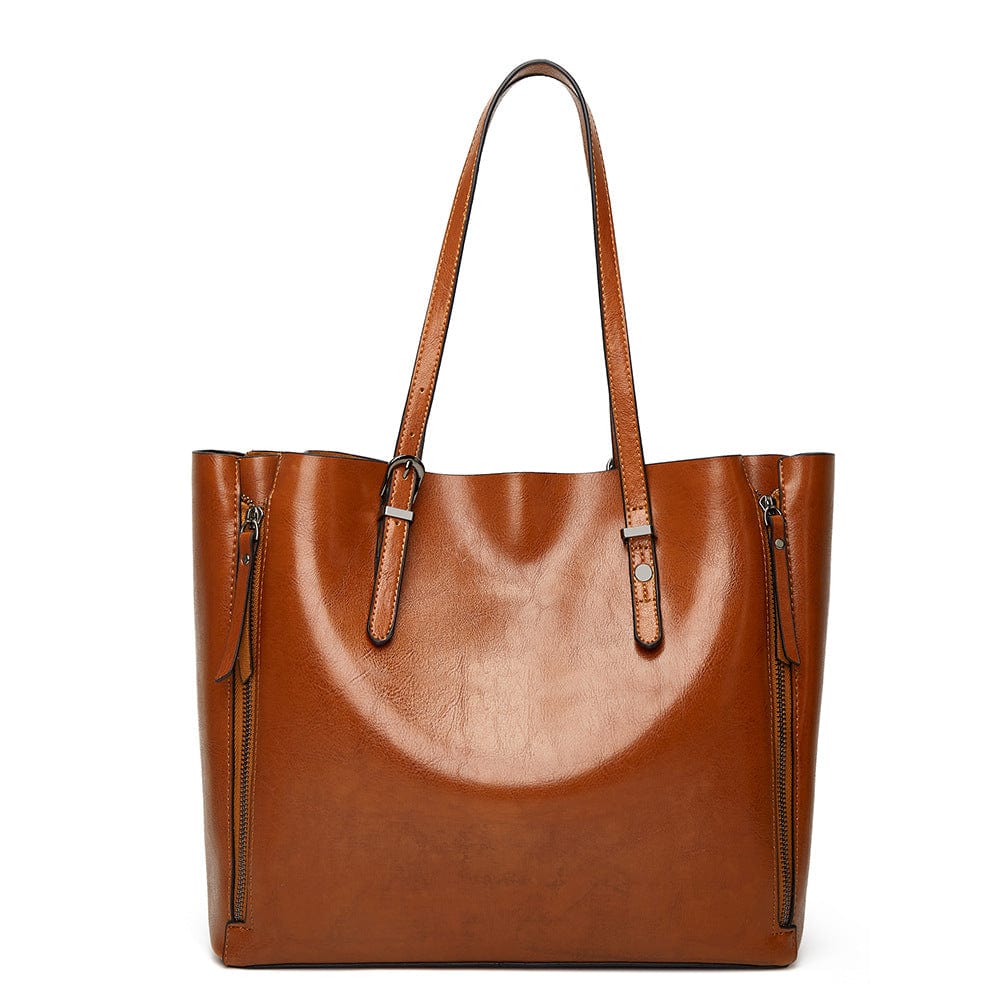 27*33*13cm / BROWN JANHE sac a main bolsa feminina carteras Women Large purse Elegant Ladies Big Pu Leather bucket bags Hand Bags Tote Bag Handbags