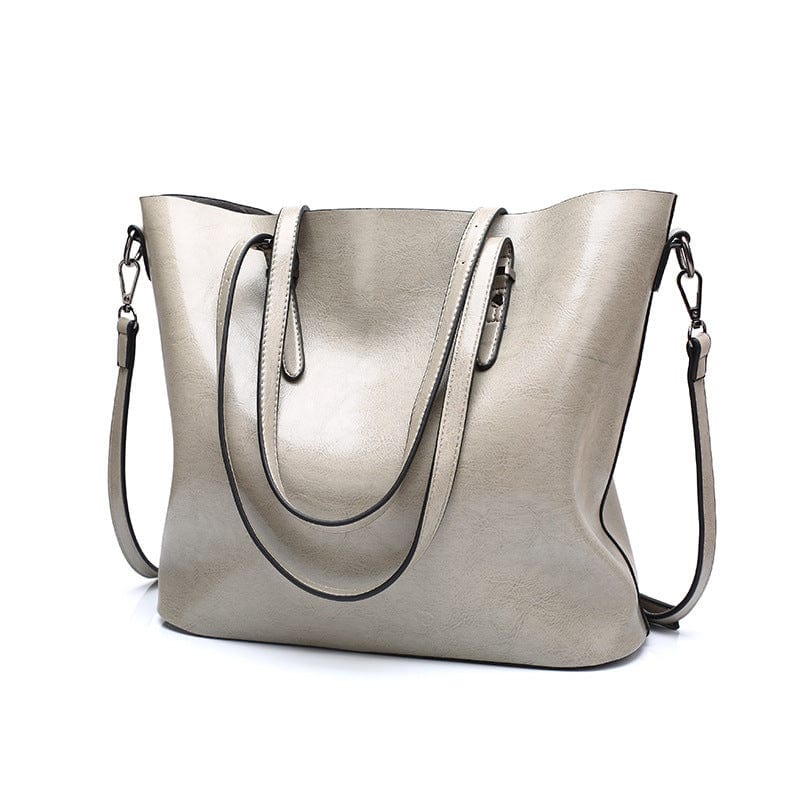 27*33*13cm / Gray JANHE sac a main bolsa feminina carteras Women Elegant Ladies Big Leather bucket Hand Bags Tote Bag Large Purses And Handbags