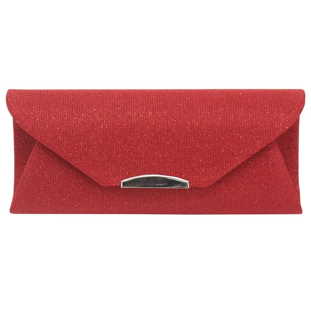 27*6*10cm / Red 2022 New Fashion Matte Dinner Party Bag Lady Clutch Chain Bag Small Flashing Material Envelope Evening Bag