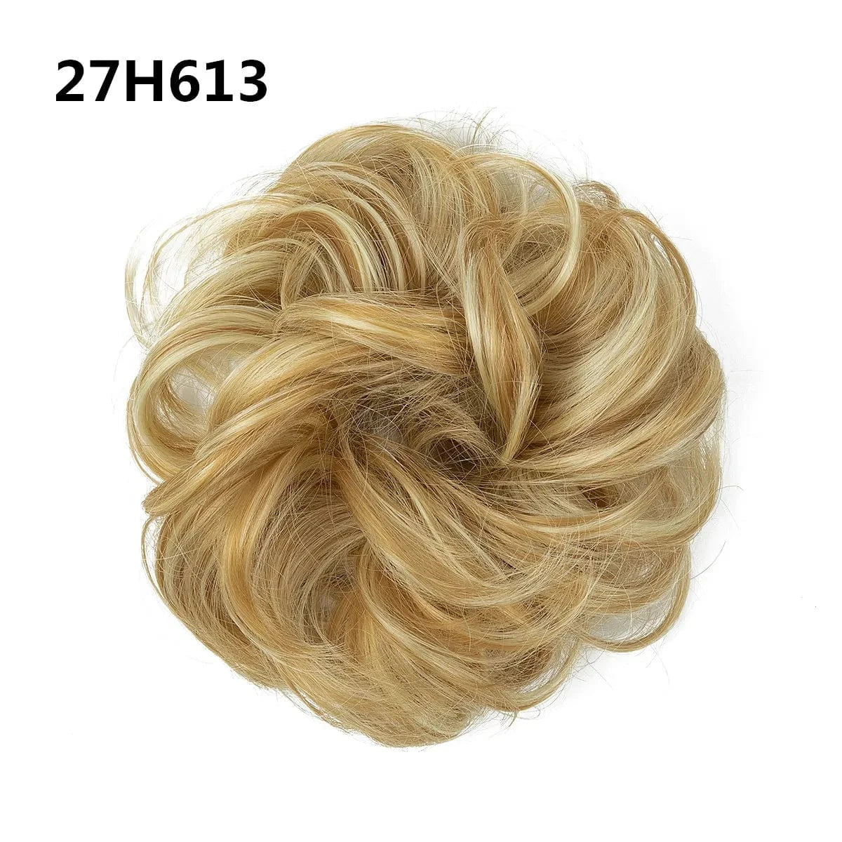 27H613 SARLA Wholesale Fabric Wrap Curly Wigs Scrunchie Elastic Rubber Band SyntheticEasy Messy Hair Bun Extensions chignon Hair Women