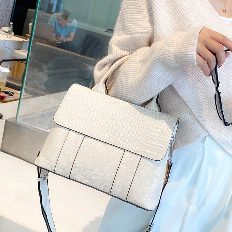 28*11*19cm / White Lychee pattern genuine leather bags women handbags ladies brand custom logo handbags ladies crossbody bag woman handbags