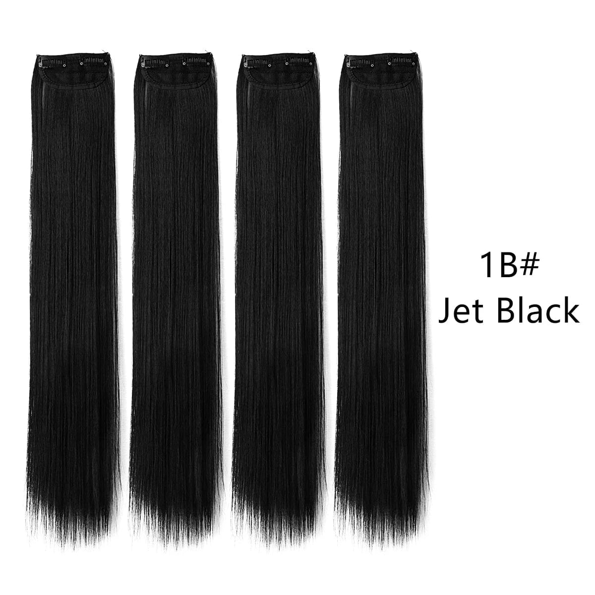 28 Inches / 1B# Wholesale SARLA Cheap 20''24''28'' multiple colour Long Straight Synthetic Natural Clip in One Piece Hair Extension