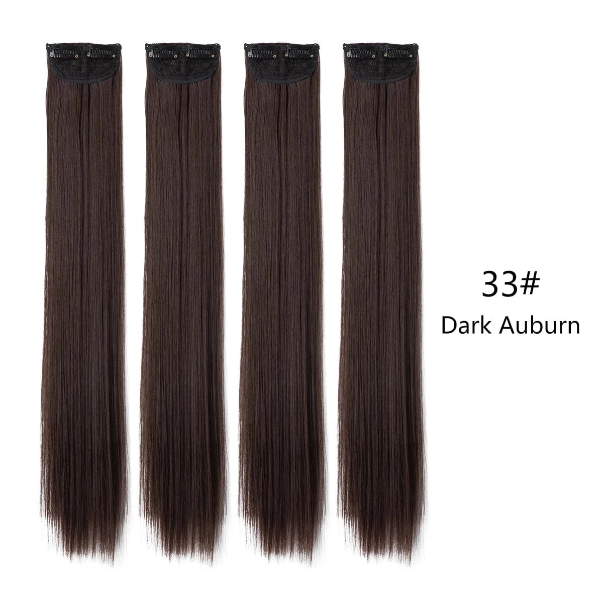 28 Inches / 33# Wholesale SARLA Cheap 20''24''28'' multiple colour Long Straight Synthetic Natural Clip in One Piece Hair Extension