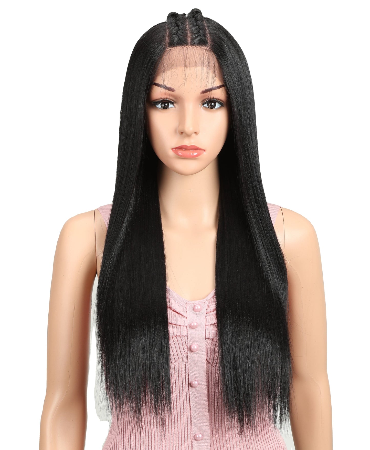 28 inches blond HD lace frontal straight wig sleek wholesale heat resistant fiber lace frontal Synthetic Hair Wig for women