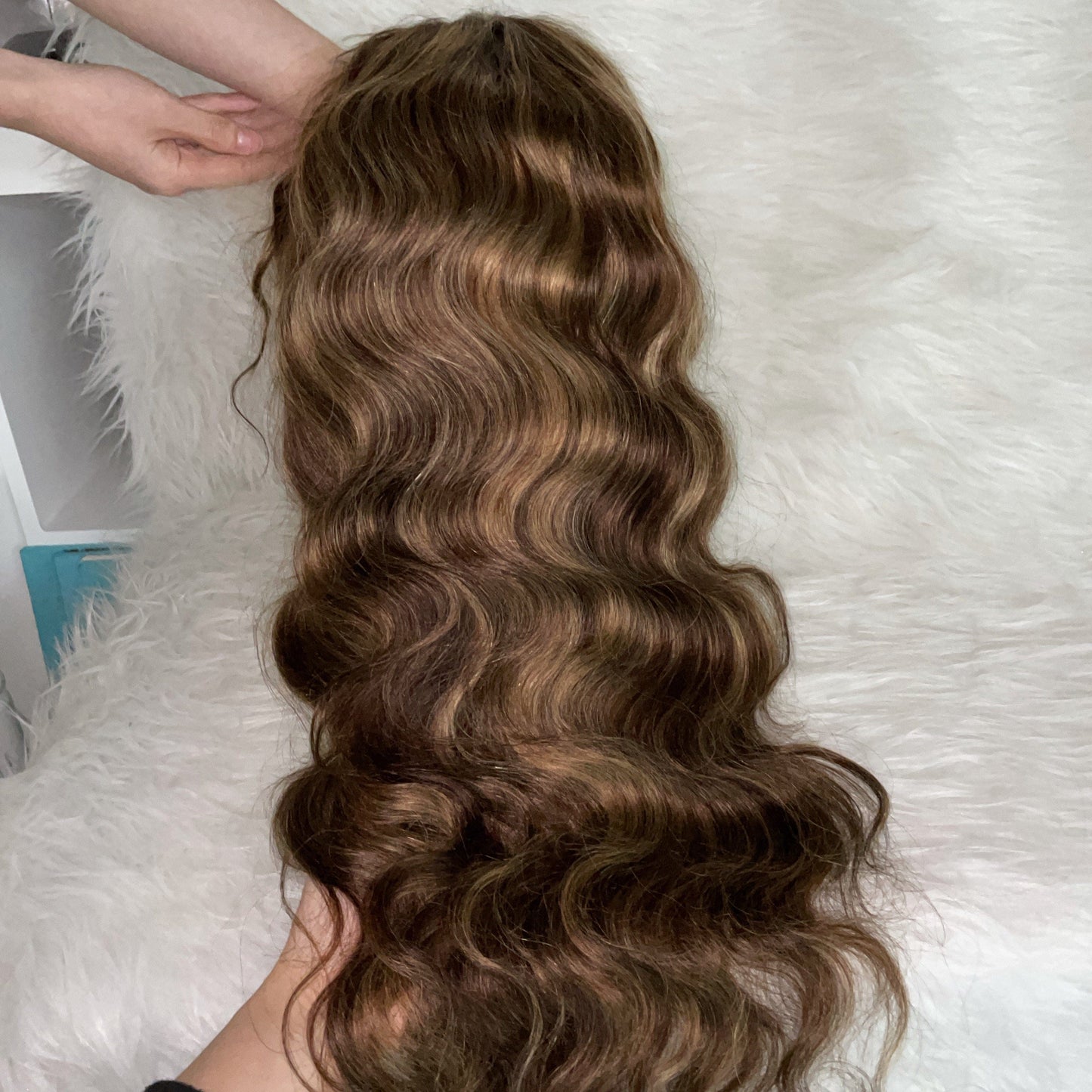 28 Inches / body wave New piano colored swiss lace frontal Wig raw human hair 160% density ombre color highlight wig