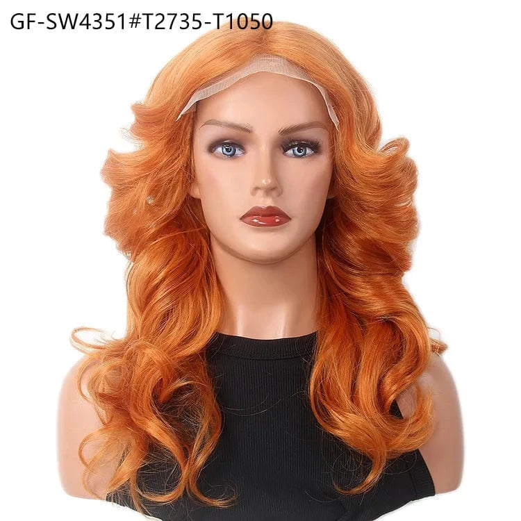 28 Inches / GF-SW4351#T2735-T1050 Wholesale Price 180% Synthetic Wigs - The Best Choice For Your Hair Styling Needs Lace Front Wig