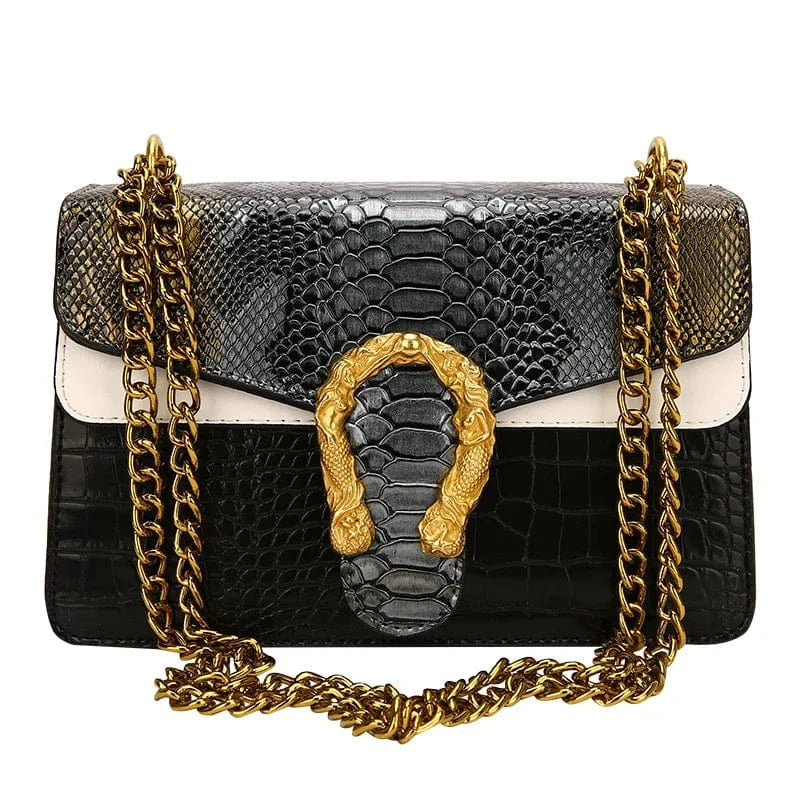 29x9x16cm / 0761 Grey New Colored Shoulder Bag Premium small bag Fashion Versatile Trendy Women's Chain Crossbody Bag Advanced Snake Pattern Handbag