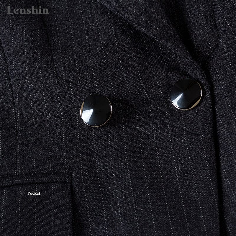 3 Pieces Set High-Quality Black Soft Striped Pant Suits Office Lady Business Uniform Style Women Formal Work Wear