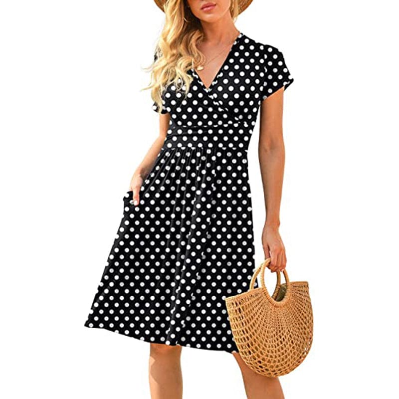 3 XL / #08 Dropshipping 2022 new print short sleeve dress off shoulder fashion element short sleeve casual dress