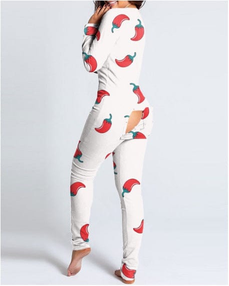 3 XL / 4 2022 custom logo solid color long sleeve adult for women pajamas jumpsuit pajamas with butt flap women's sleepwear