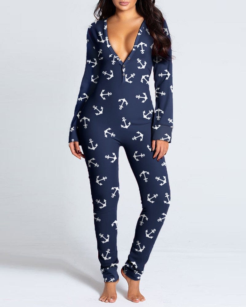 3 XL / 6 2022 custom logo solid color long sleeve adult for women pajamas jumpsuit pajamas with butt flap women's sleepwear