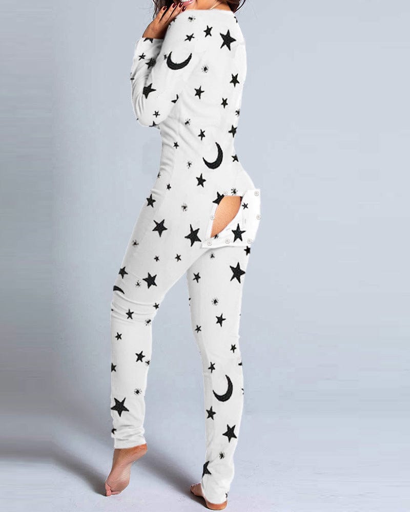 3 XL / 7 2022 custom logo solid color long sleeve adult for women pajamas jumpsuit pajamas with butt flap women's sleepwear