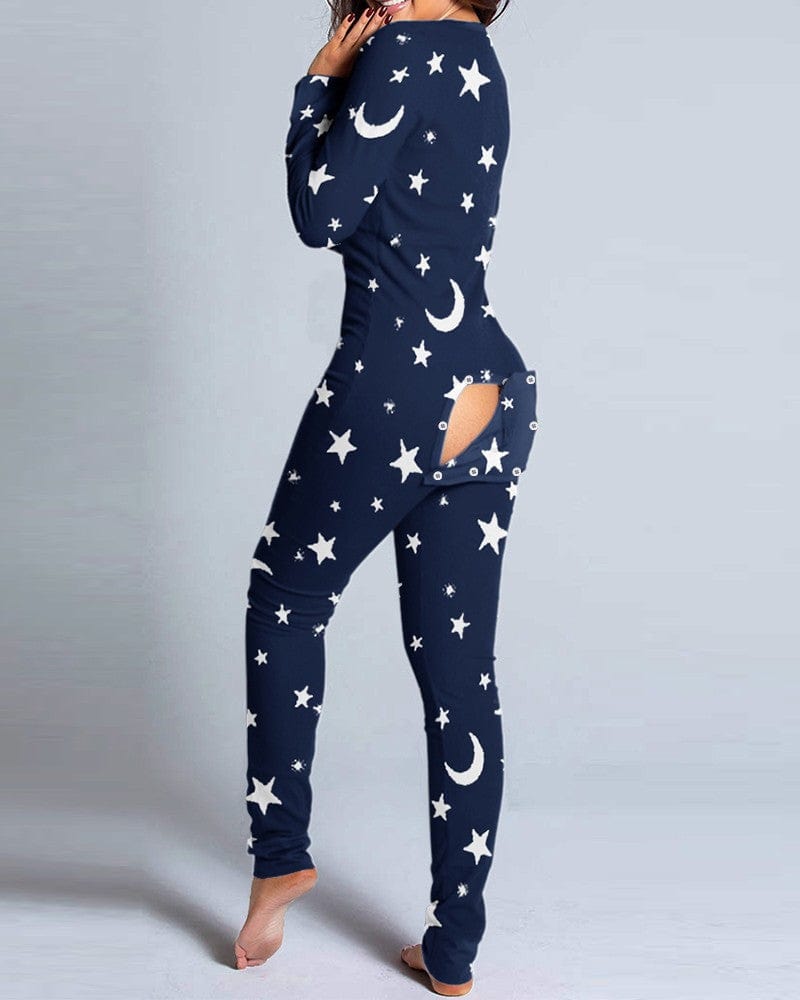 3 XL / 8 2022 custom logo solid color long sleeve adult for women pajamas jumpsuit pajamas with butt flap women's sleepwear