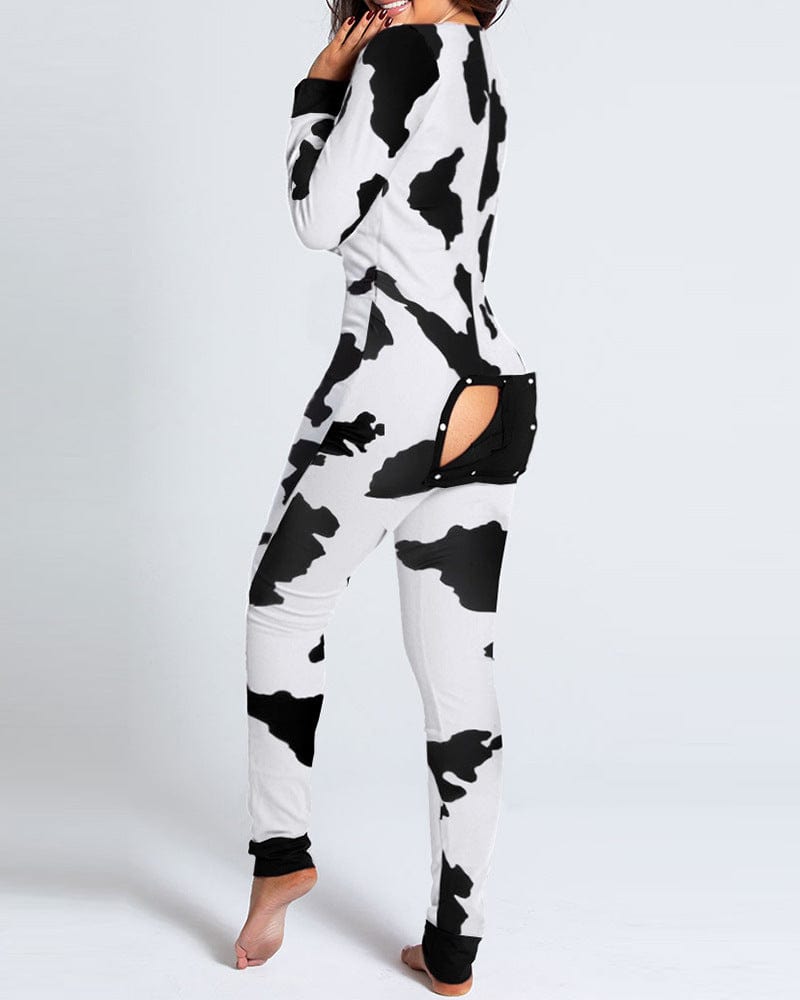 3 XL / 9 2022 custom logo solid color long sleeve adult for women pajamas jumpsuit pajamas with butt flap women's sleepwear