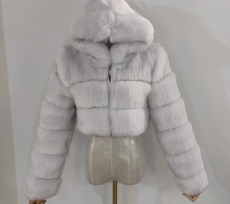 3 XL / color13 2022 New Winter Coat Jacket Women Faux Fox Fur Coat with Hood Fashion Short Style Fake Fur Coat for Lady