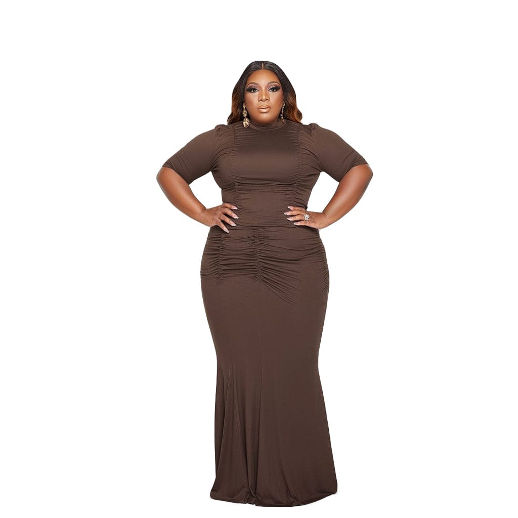 3 XL / F215-3 Explosive plus size solid color pleated fashion sexy women's two-piece suit