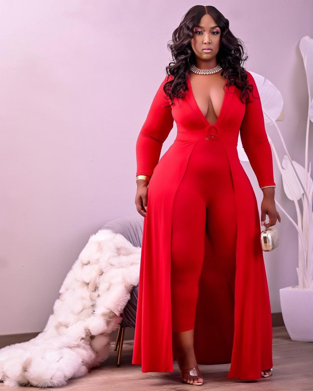 3 XL / Red HT-6077 Plus Size Solid Color Women'S Clothing New Design Women And Girl Outfits Casual