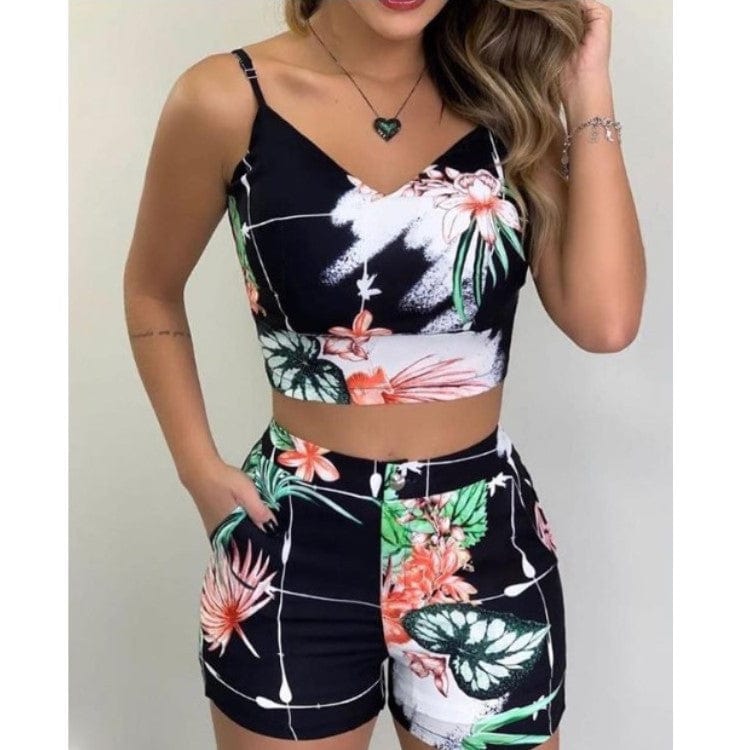 3 XL / Y618 picture color-1 OCS Wholesale 2022 Summer Fashion Strap Top Two Piece Shorts Sets Youth Women's Clothing