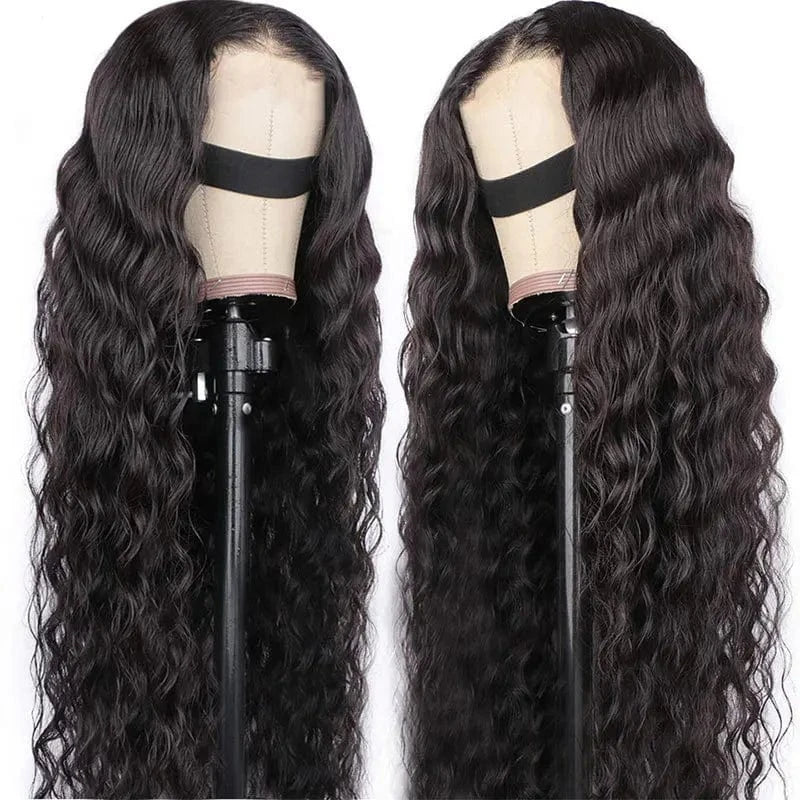 30 Inches / Black Black T Part Loose Deep Wave Lace Front Wigs HD Lace Wig Brazilian 100% Virgin Cheap Natural Human Hair Wigs For Black Women